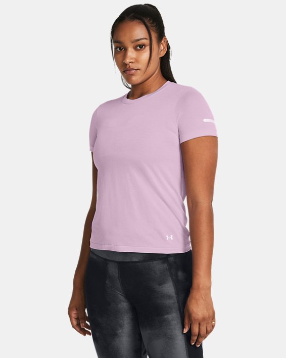 T-shirt à manches courtes UA Seamless Stride pour femme, Purple, pdpMainDesktop image number 0